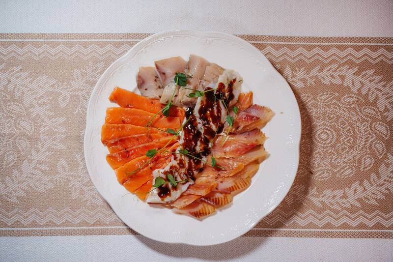 Оливье с копчёной рыбой